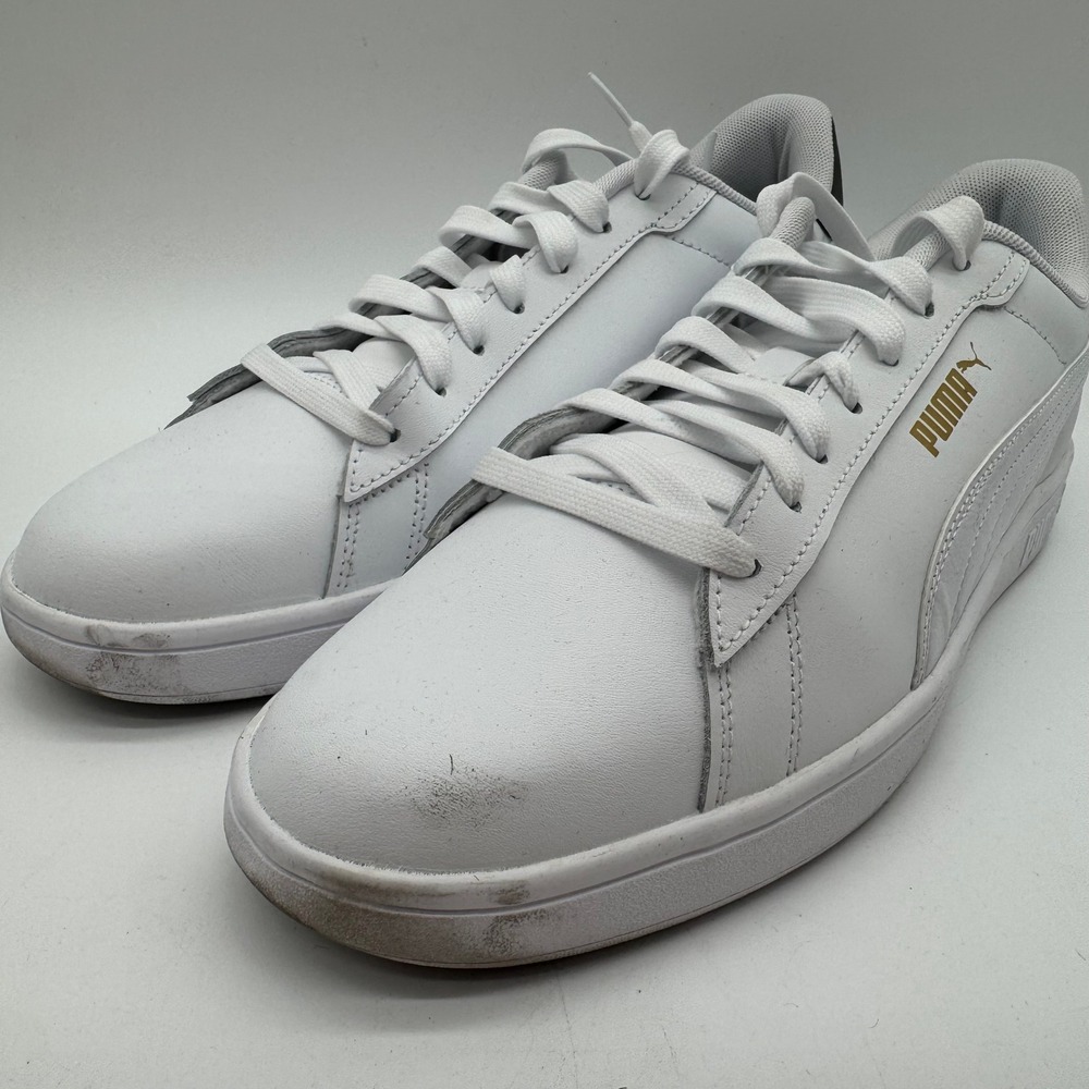 Puma Ace Court White Leather Sneakers Men's Size 11 Casual Lace Up Shoes